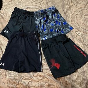 Lot of 4 pairs of Under Armour shorts boys Sz5